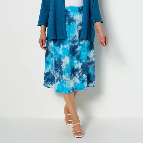 LOGO by Lori Goldstein Dresses & Skirts - LOGO by‎ Lori Goldstein Benni Beach to Street Tie-Dye Midi Skirt Large Beachy